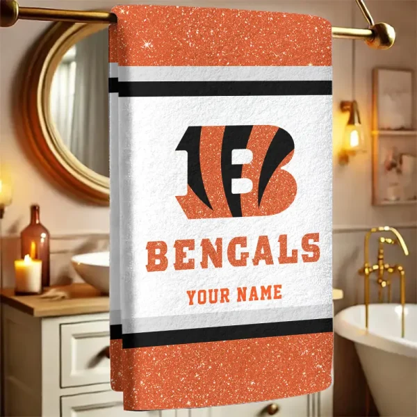 Cincinnati Bengals  New Bath Towel Custom Any Name Gift For Fan SPTNBATHTOWEL238