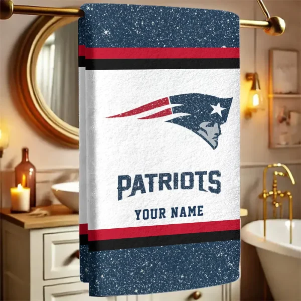 New England Patriots  New Bath Towel Custom Any Name Gift For Fan SPTNBATHTOWEL253