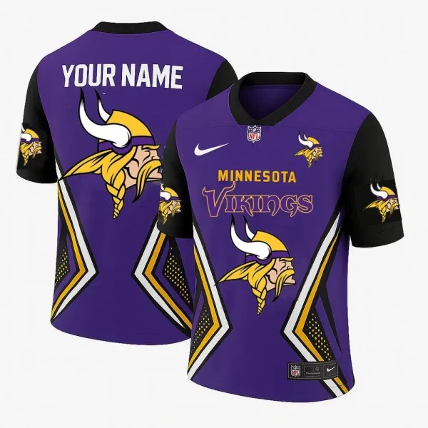 Minnesota Vikings Personalized V-neck Football Jersey Sport Gifts For Fan SPTFBJERSEY053