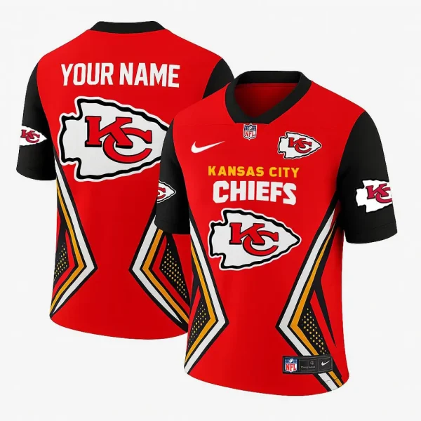 Kansas City Chiefs Personalized V-neck Football Jersey Sport Gifts For Fan SPTFBJERSEY054