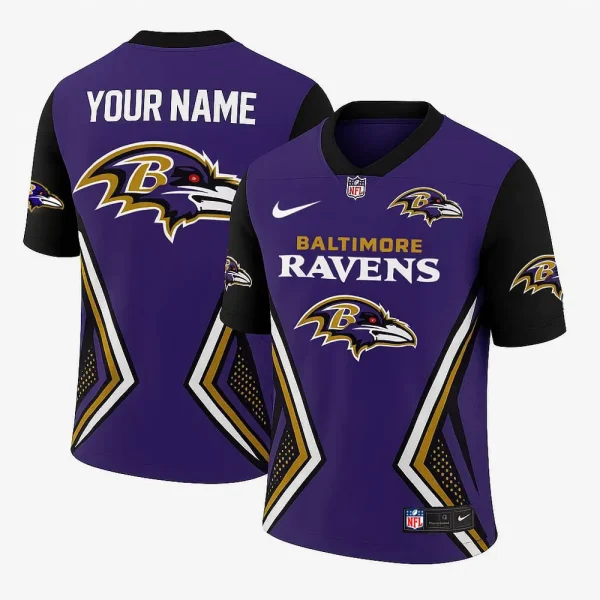 Baltimore Ravens Personalized V-neck Football Jersey Sport Gifts For Fan SPTFBJERSEY056