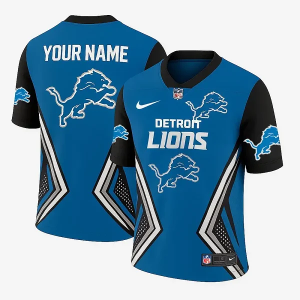 Detroit Lions Personalized V-neck Football Jersey Sport Gifts For Fan SPTFBJERSEY061