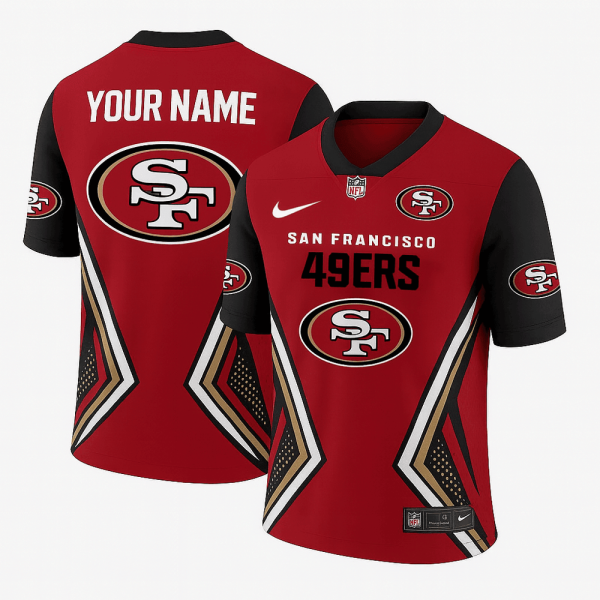 San Francisco 49ers Personalized V-neck Football Jersey Sport Gifts For Fan SPTFBJERSEY062