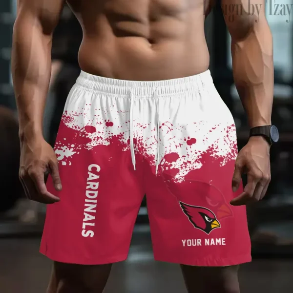 Arizona Cardinals Men's Beach Shorts Quick Dry Material Fitness Summer Casual Sports BGSHORT751