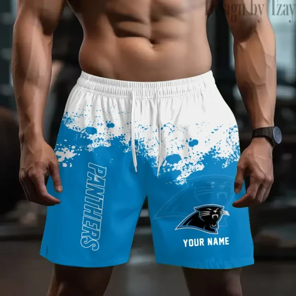 Carolina Panthers Men's Beach Shorts Quick Dry Material Fitness Summer Casual Sports BGSHORT755