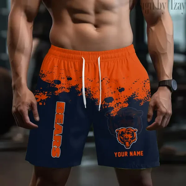 Chicago Bears Men's Beach Shorts Quick Dry Material Fitness Summer Casual Sports BGSHORT756