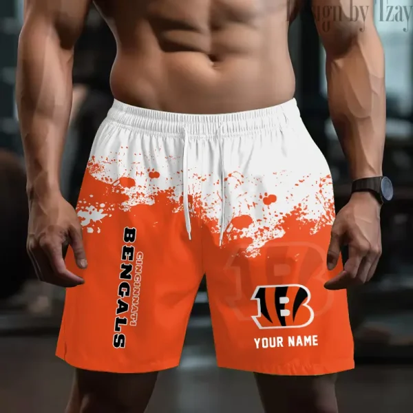 Cincinnati Bengals Men's Beach Shorts Quick Dry Material Fitness Summer Casual Sports BGSHORT757