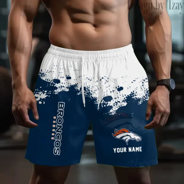 Denver Broncos Men's Beach Shorts Quick Dry Material Fitness Summer Casual Sports BGSHORT760