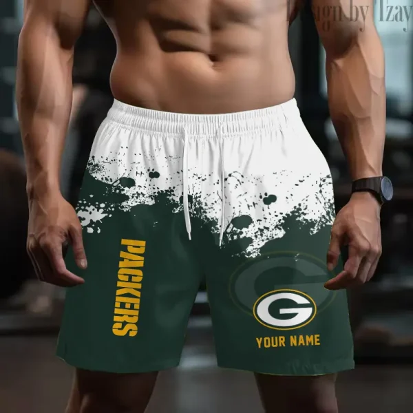 Green Bay Packers Men's Beach Shorts Quick Dry Material Fitness Summer Casual Sports BGSHORT762