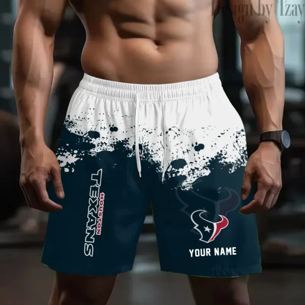 Houston Texans Men's Beach Shorts Quick Dry Material Fitness Summer Casual Sports BGSHORT763