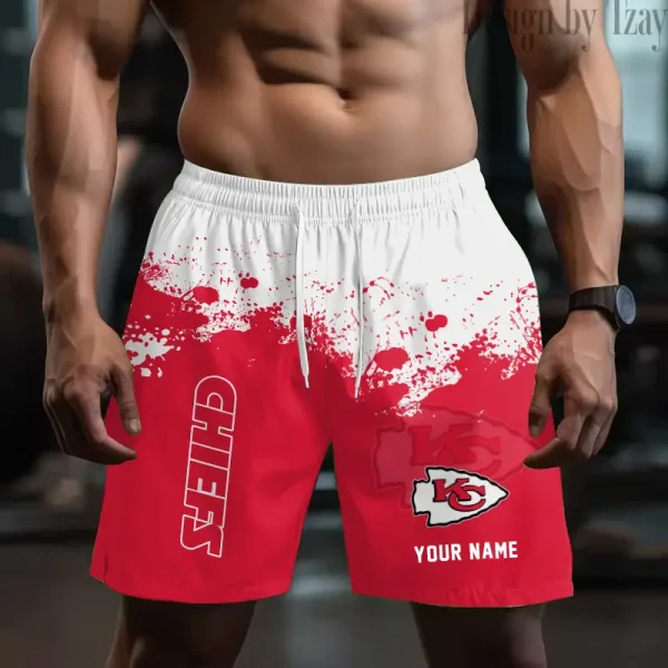 Kansas City Chiefs Men's Beach Shorts Quick Dry Material Fitness Summer Casual Sports BGSHORT766