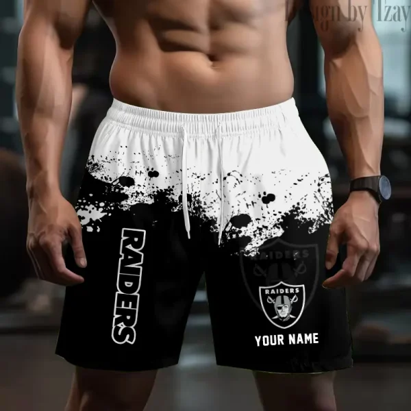 Las Vegas Raiders Men's Beach Shorts Quick Dry Material Fitness Summer Casual Sports BGSHORT767