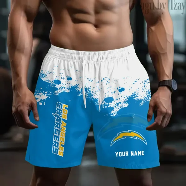Los Angeles Chargers Men's Beach Shorts Quick Dry Material Fitness Summer Casual Sports BGSHORT768