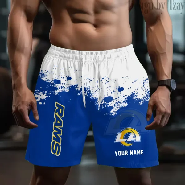 Los Angeles Rams Men's Beach Shorts Quick Dry Material Fitness Summer Casual Sports BGSHORT769