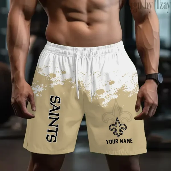 New Orleans Saints Men's Beach Shorts Quick Dry Material Fitness Summer Casual Sports BGSHORT773