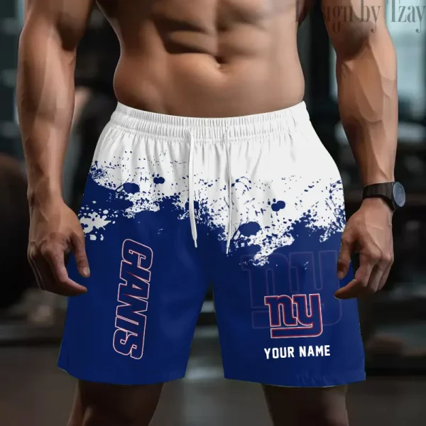 New York Giants Men's Beach Shorts Quick Dry Material Fitness Summer Casual Sports BGSHORT774