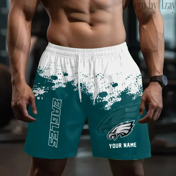 Philadelphia Eagles Men's Beach Shorts Quick Dry Material Fitness Summer Casual Sports BGSHORT776