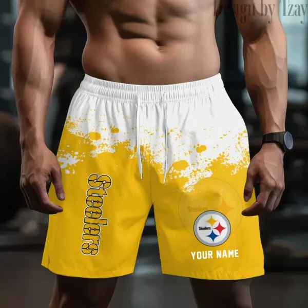 Pittsburgh Steelers Men's Beach Shorts Quick Dry Material Fitness Summer Casual Sports BGSHORT777