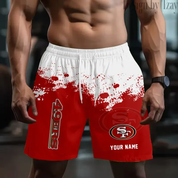 San Francisco 49ers Men's Beach Shorts Quick Dry Material Fitness Summer Casual Sports BGSHORT778