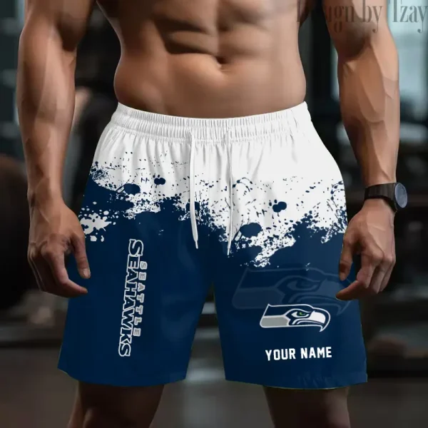 Seattle Seahawks Men's Beach Shorts Quick Dry Material Fitness Summer Casual Sports BGSHORT779