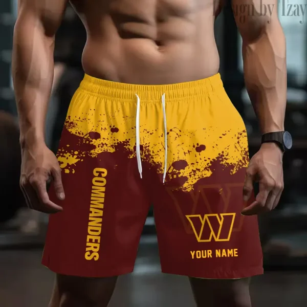 Washington Commanders Men's Beach Shorts Quick Dry Material Fitness Summer Casual Sports BGSHORT782