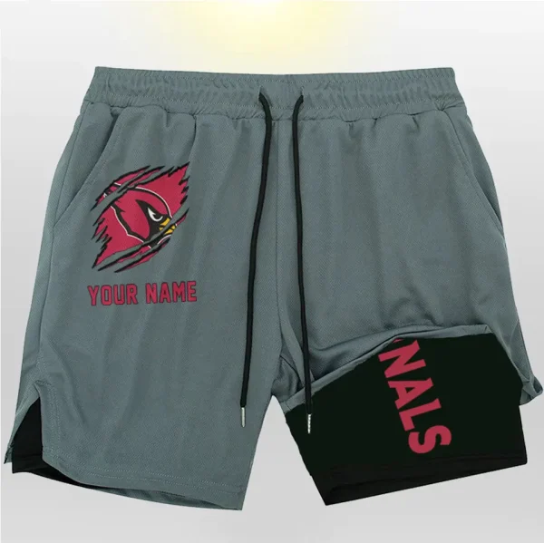 Arizona Cardinals Men Outdoor Casual Training Sports Shorts 2-in-1 Double-Layer Shorts SPT2LAYERS029 - Image 3