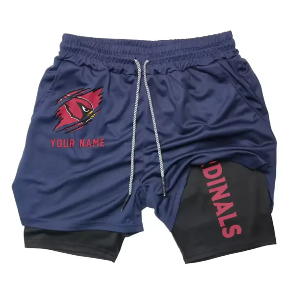 Arizona Cardinals Men Outdoor Casual Training Sports Shorts 2-in-1 Double-Layer Shorts SPT2LAYERS029 - Image 4