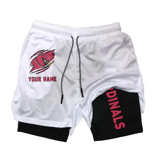 Arizona Cardinals Men Outdoor Casual Training Sports Shorts 2-in-1 Double-Layer Shorts SPT2LAYERS029 - Image 5