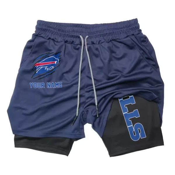 Buffalo Bills Men Outdoor Casual Training Sports Shorts 2-in-1 Double-Layer Shorts SPT2LAYERS032 - Image 4