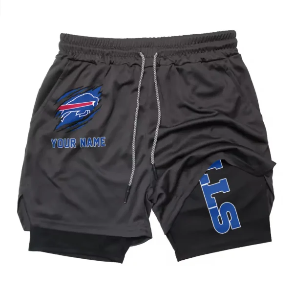 Buffalo Bills Men Outdoor Casual Training Sports Shorts 2-in-1 Double-Layer Shorts SPT2LAYERS032 - Image 6