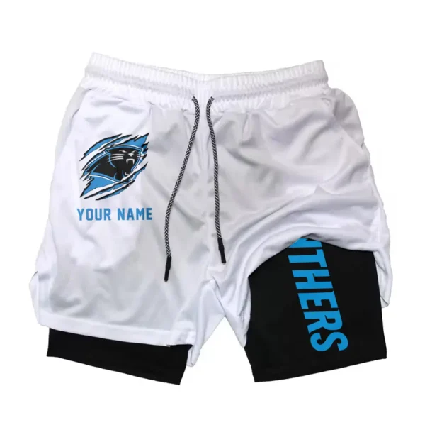 Carolina Panthers Men Outdoor Casual Training Sports Shorts 2-in-1 Double-Layer Shorts SPT2LAYERS033 - Image 4