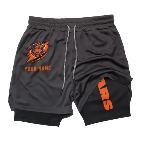 Chicago Bears Men Outdoor Casual Training Sports Shorts 2-in-1 Double-Layer Shorts SPT2LAYERS034 - Image 2