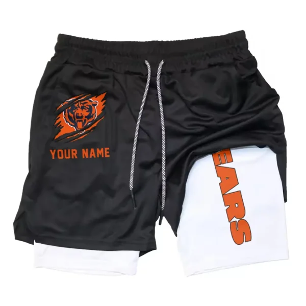 Chicago Bears Men Outdoor Casual Training Sports Shorts 2-in-1 Double-Layer Shorts SPT2LAYERS034 - Image 3