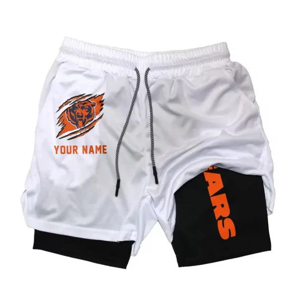 Chicago Bears Men Outdoor Casual Training Sports Shorts 2-in-1 Double-Layer Shorts SPT2LAYERS034 - Image 4