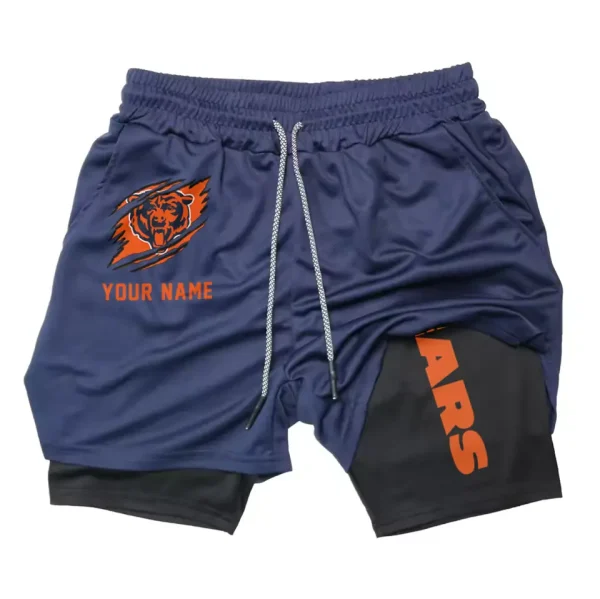 Chicago Bears Men Outdoor Casual Training Sports Shorts 2-in-1 Double-Layer Shorts SPT2LAYERS034 - Image 5