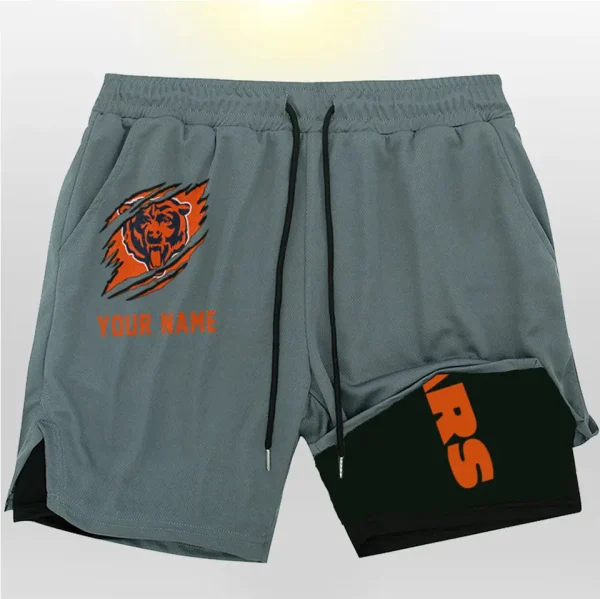 Chicago Bears Men Outdoor Casual Training Sports Shorts 2-in-1 Double-Layer Shorts SPT2LAYERS034 - Image 6