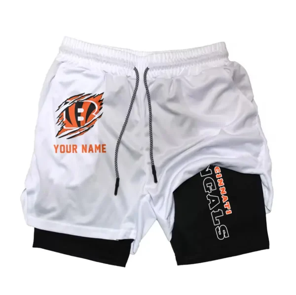 Cincinnati Bengals Men Outdoor Casual Training Sports Shorts 2-in-1 Double-Layer Shorts SPT2LAYERS035 - Image 5
