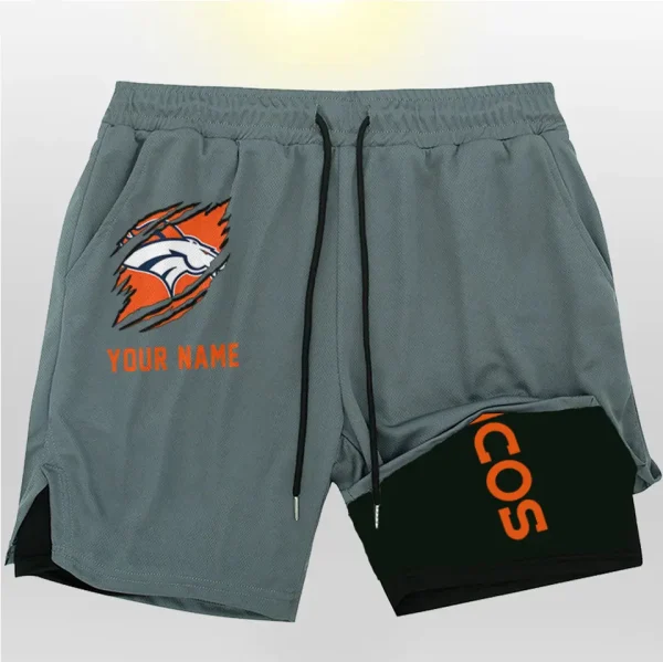 Denver Broncos Men Outdoor Casual Training Sports Shorts 2-in-1 Double-Layer Shorts SPT2LAYERS038 - Image 4
