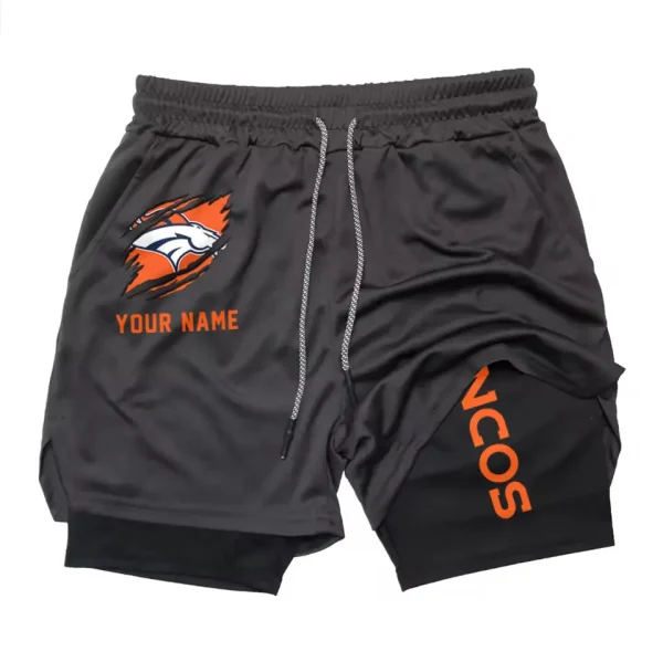 Denver Broncos Men Outdoor Casual Training Sports Shorts 2-in-1 Double-Layer Shorts SPT2LAYERS038 - Image 5