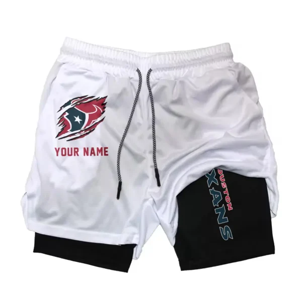 Houston Texans Men Outdoor Casual Training Sports Shorts 2-in-1 Double-Layer Shorts SPT2LAYERS041 - Image 5