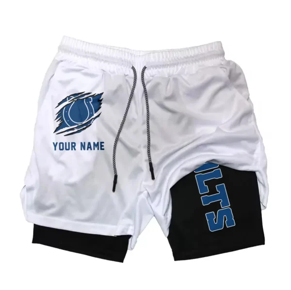 Indianapolis Colts Men Outdoor Casual Training Sports Shorts 2-in-1 Double-Layer Shorts SPT2LAYERS042 - Image 5