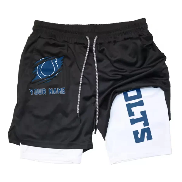 Indianapolis Colts Men Outdoor Casual Training Sports Shorts 2-in-1 Double-Layer Shorts SPT2LAYERS042 - Image 6