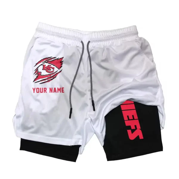 Kansas City Chiefs Men Outdoor Casual Training Sports Shorts 2-in-1 Double-Layer Shorts SPT2LAYERS044 - Image 4