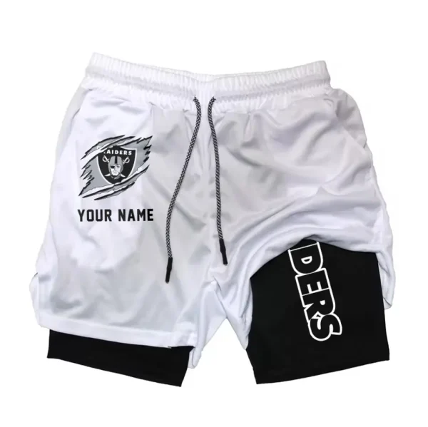 Las Vegas Raiders Men Outdoor Casual Training Sports Shorts 2-in-1 Double-Layer Shorts SPT2LAYERS045 - Image 3