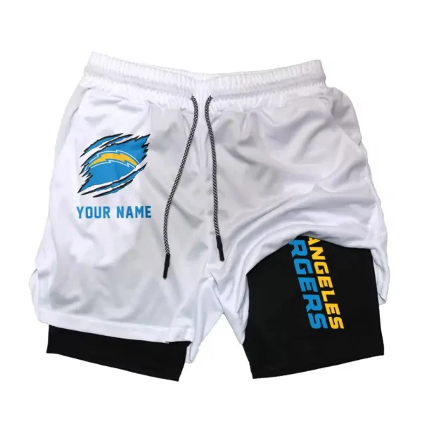 Los Angeles Chargers Men Outdoor Casual Training Sports Shorts 2-in-1 Double-Layer Shorts SPT2LAYERS046 - Image 5
