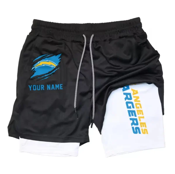 Los Angeles Chargers Men Outdoor Casual Training Sports Shorts 2-in-1 Double-Layer Shorts SPT2LAYERS046 - Image 6