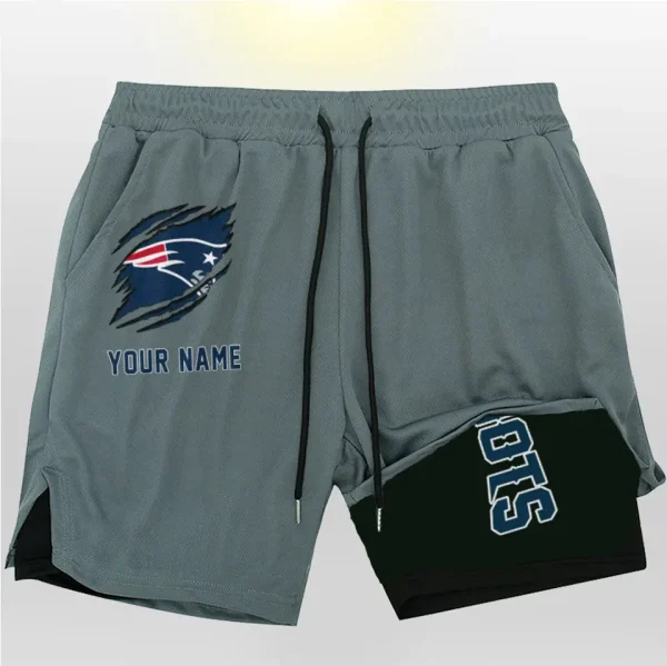 New England Patriots Men Outdoor Casual Training Sports Shorts 2-in-1 Double-Layer Shorts SPT2LAYERS050 - Image 5