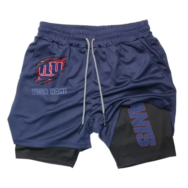 New York Giants Men Outdoor Casual Training Sports Shorts 2-in-1 Double-Layer Shorts SPT2LAYERS052 - Image 2