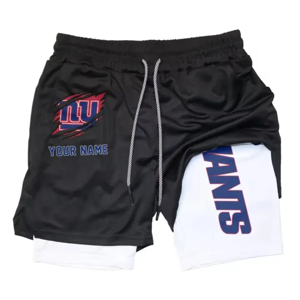 New York Giants Men Outdoor Casual Training Sports Shorts 2-in-1 Double-Layer Shorts SPT2LAYERS052 - Image 3