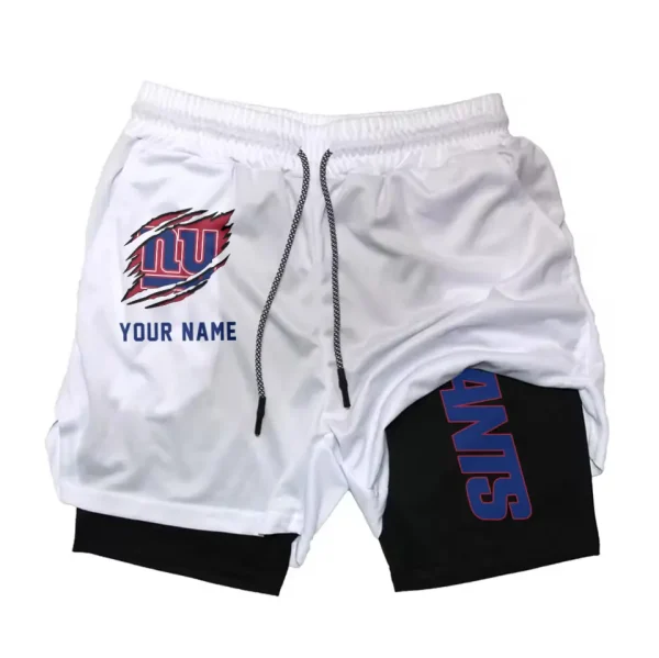 New York Giants Men Outdoor Casual Training Sports Shorts 2-in-1 Double-Layer Shorts SPT2LAYERS052 - Image 4